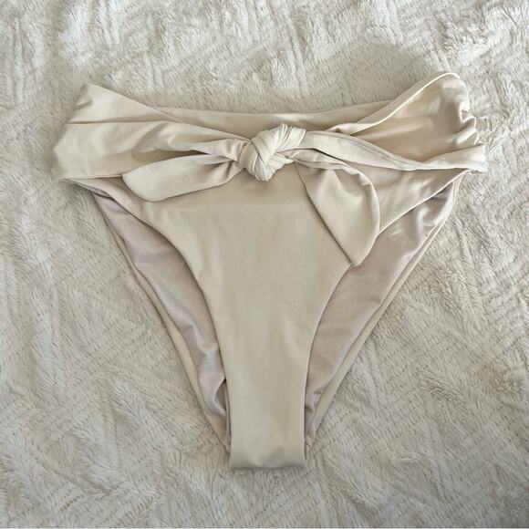 Agua Bendita Isabella Cream Tie-Front Bikini Bottoms - Picture 2 of 6